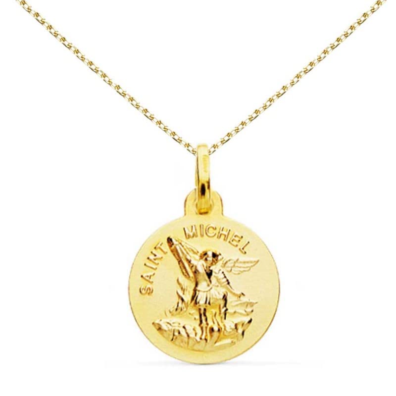 L'Atelier d'Azur Saint Michel Or 18 Carats Collier Gravure 45cm