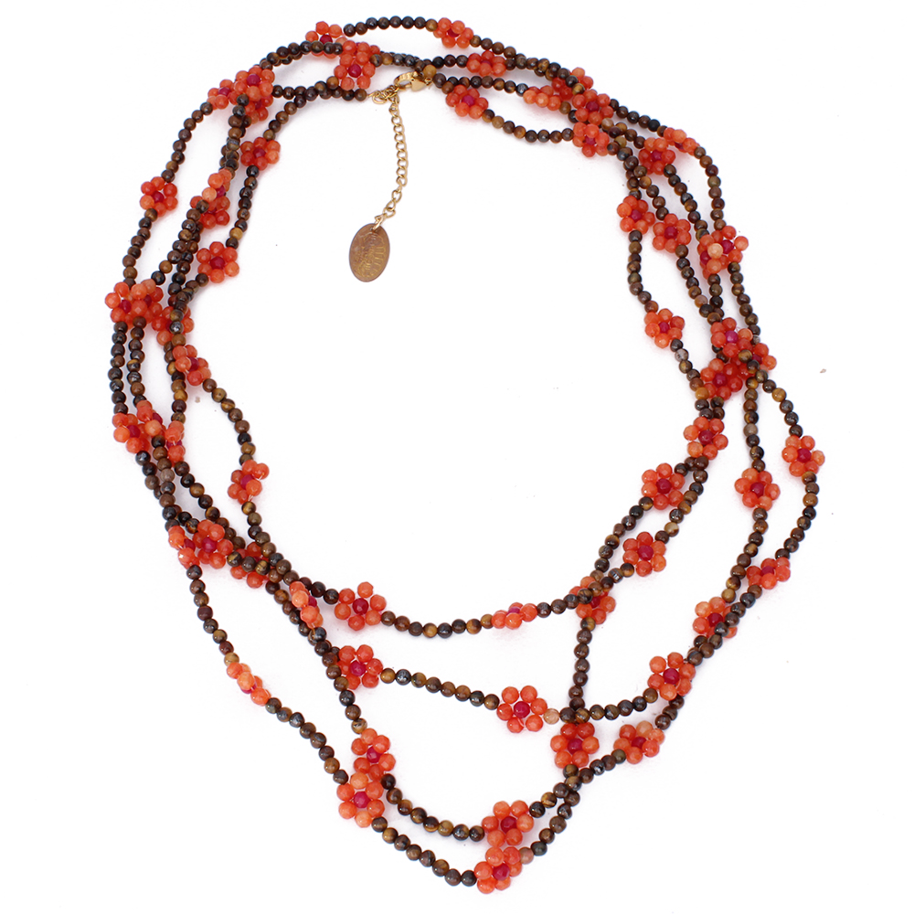 Hypnochic Fleur de Feu Multi-rangs collier doré