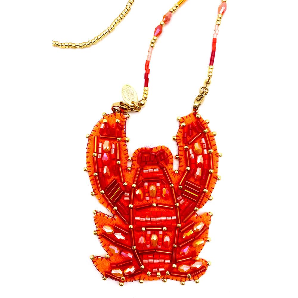 Hypnochic Homard Perles Rouge sautoir perles rouges