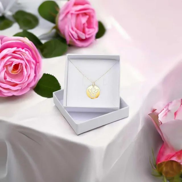L'Atelier d'Azur Médaille Ange or jaune 9 carats chaîne 45 cm
