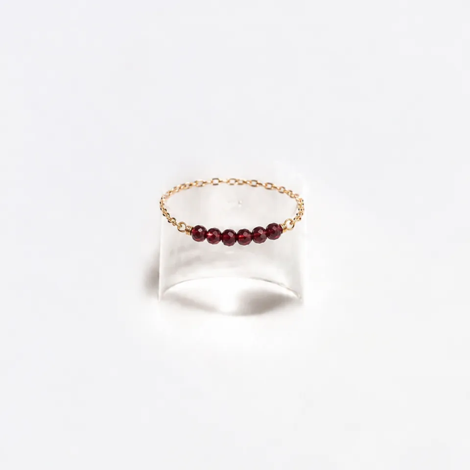 Ô PLUM Bagues Grenat Gina bague plaqué or taille 52