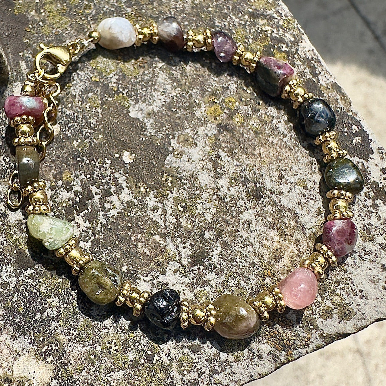 MAD SO CREATION Olie bracelet pierre tourmaline 17 cm