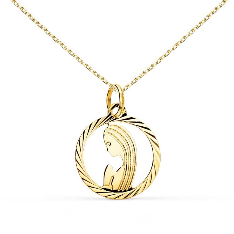 L'Atelier d'Azur Médaille Vierge Or Jaune 375 Collier Femme Chaîne Offerte
