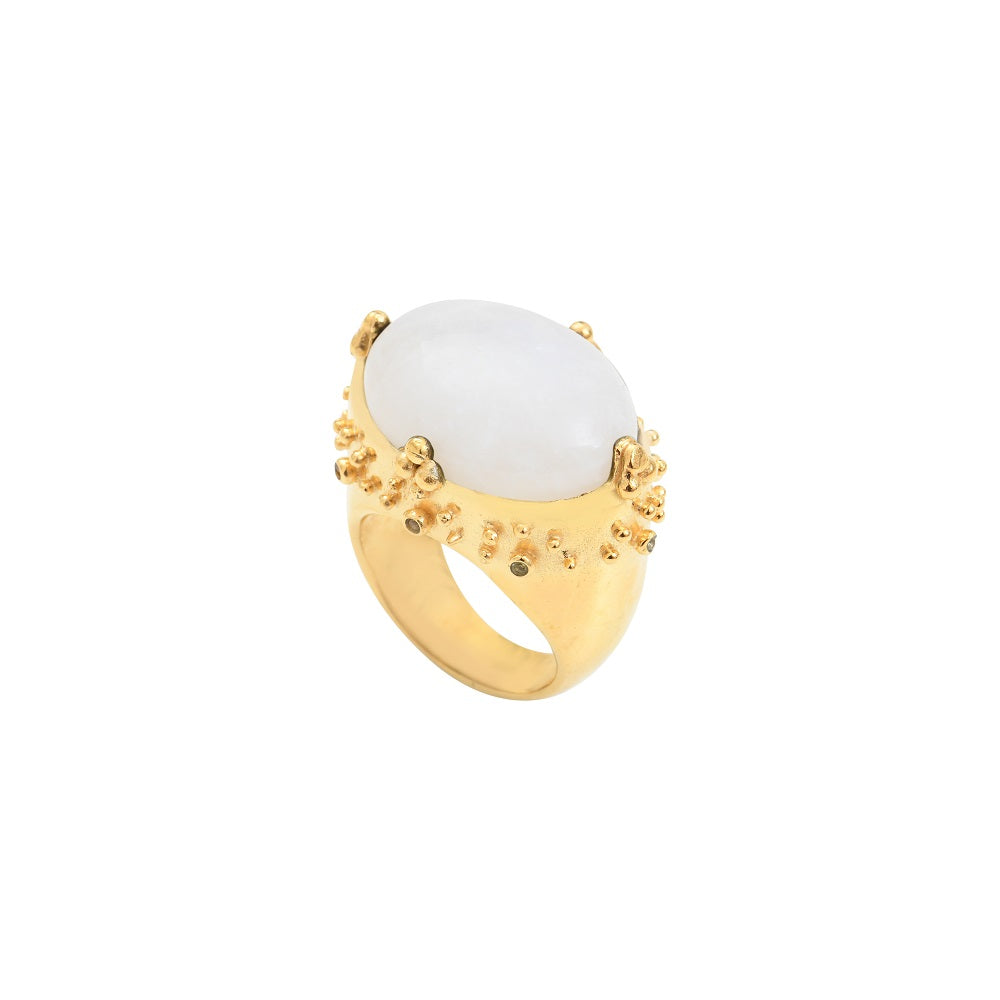 Leticia Ponti Alba XL bague turquoise taille 52 plaqué or