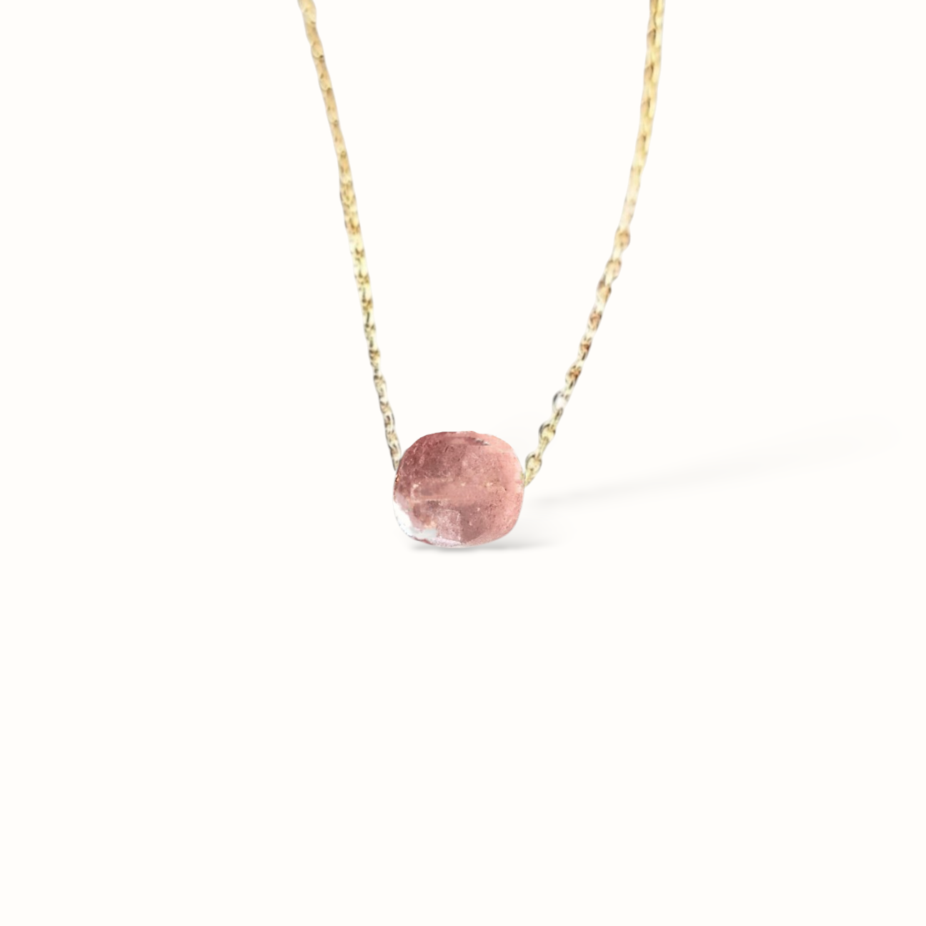 Ô PLUM SHENAA collier quartz fraise plaqué or 39-48 cm