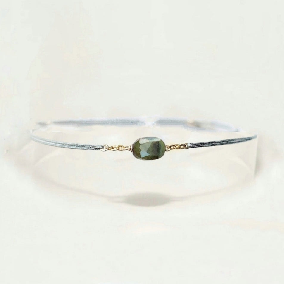 Ô PLUM Cordon Jade bracelet cordon plaqué or jade