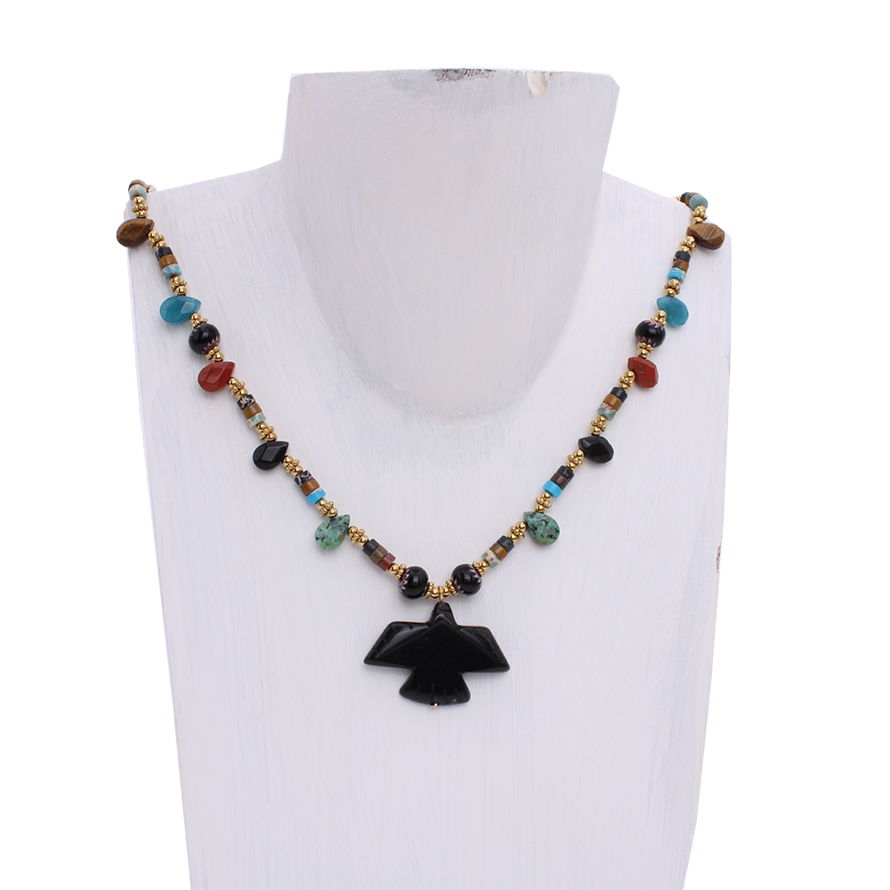 HYPNOCHIC Black Bird collier fantaisie noir