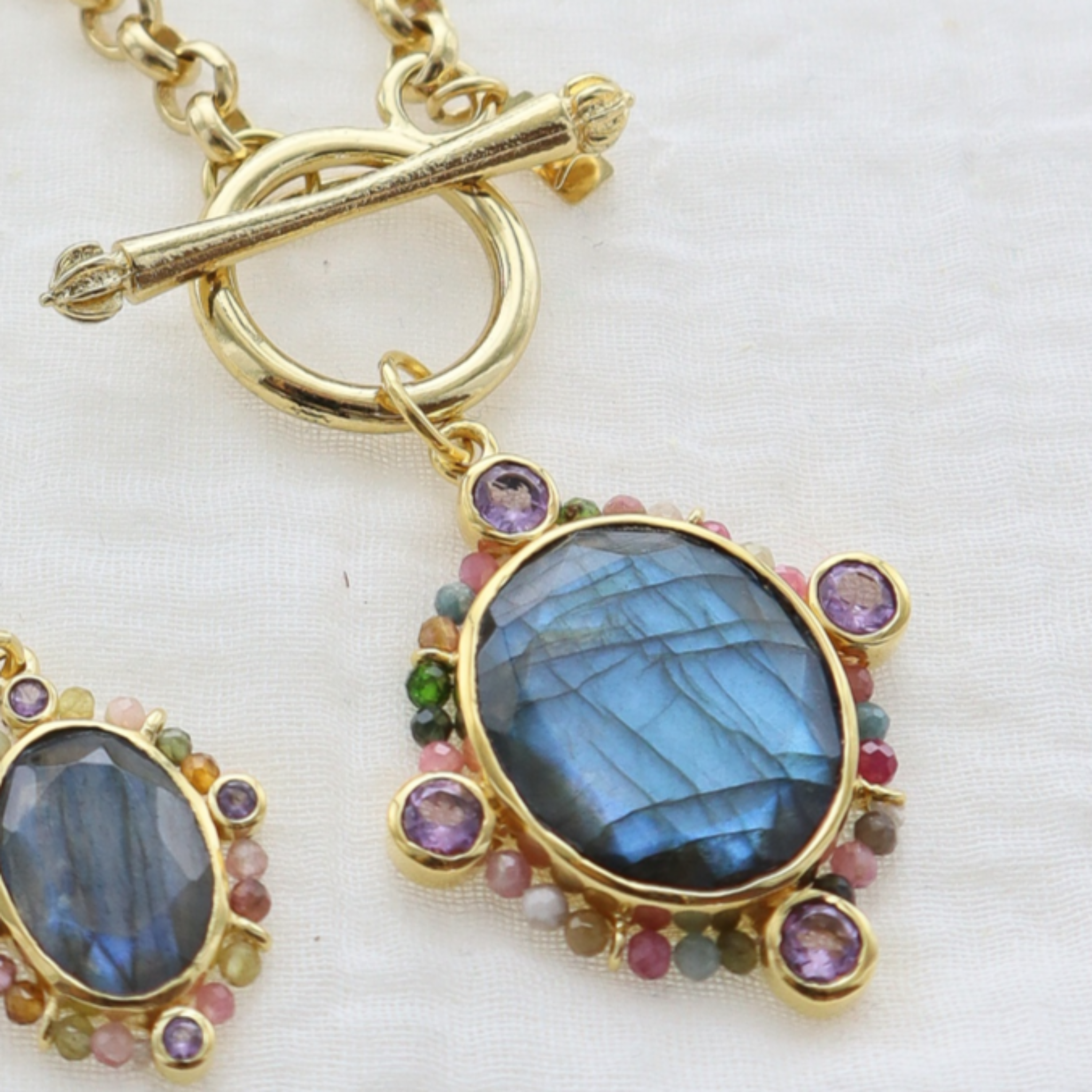 Leticia Ponti Joséphine XL collier calcédoine aqua