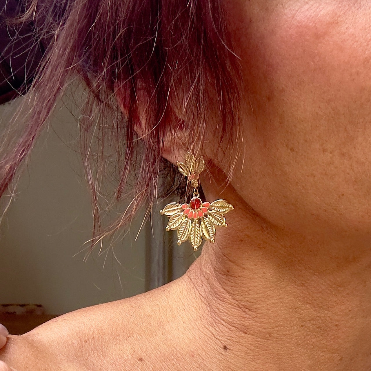 MAD SO CREATION Kipas boucles d'oreilles nacre