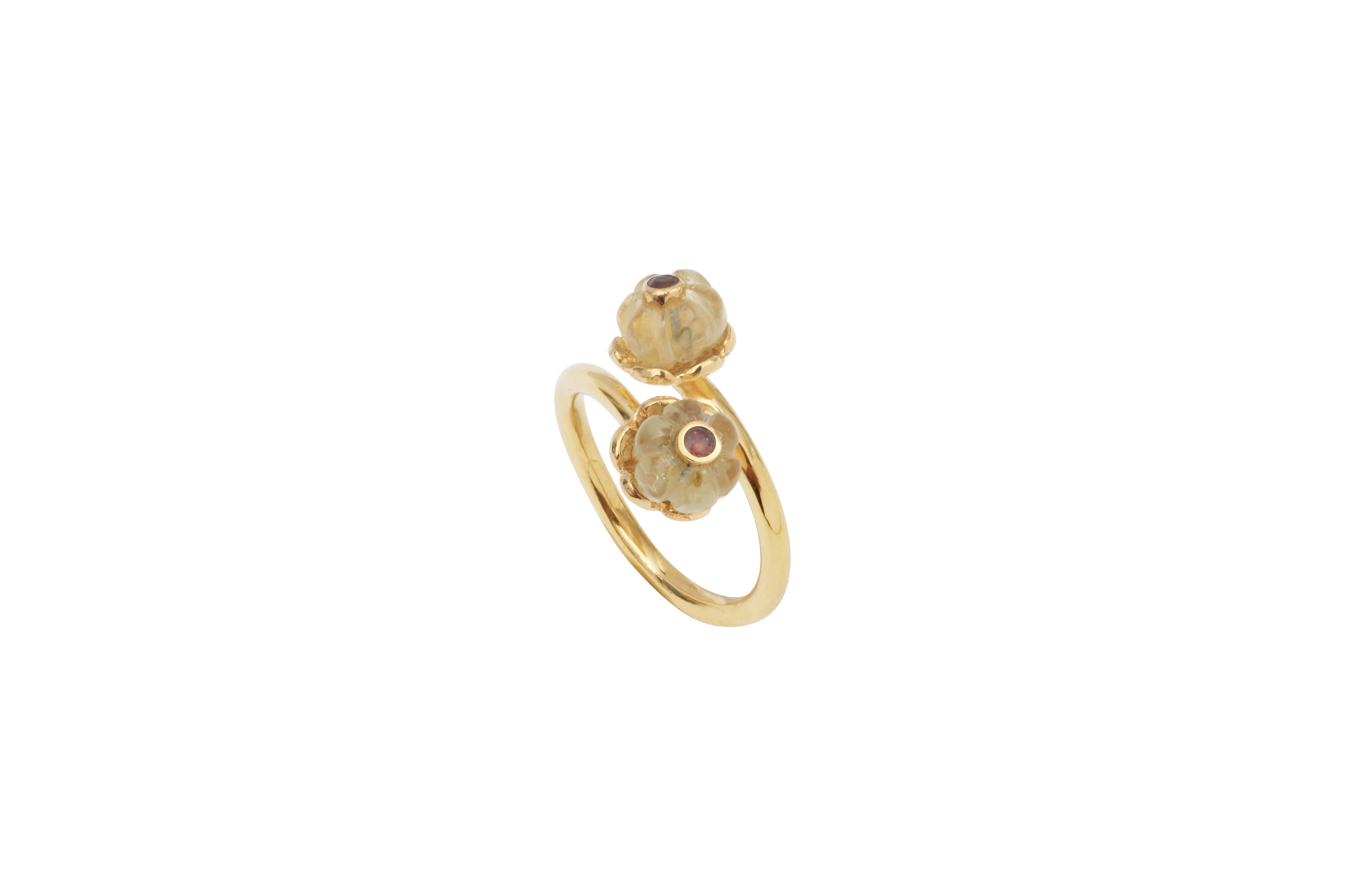 Leticia Ponti Odelia Tiny bague aventurine plaqué or ajustable
