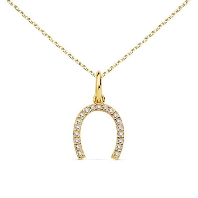 L'Atelier d'Azur Collier fer à cheval or 750 zirconiums