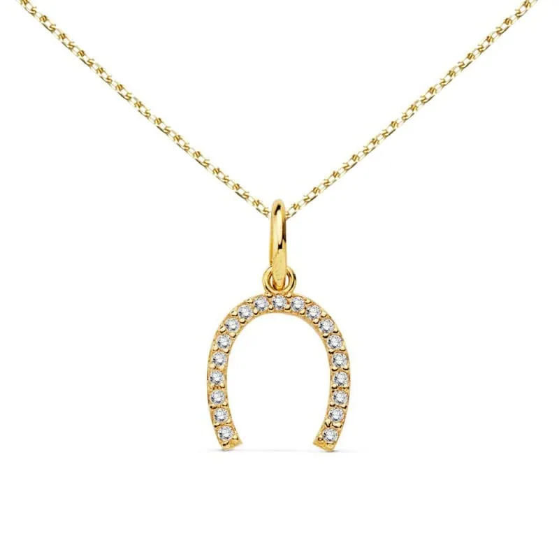 L'Atelier d'Azur Collier fer à cheval or 750 zirconiums