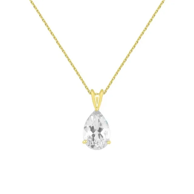 L'Atelier d'Azur Zirconium Goutte pendentif or jaune femme