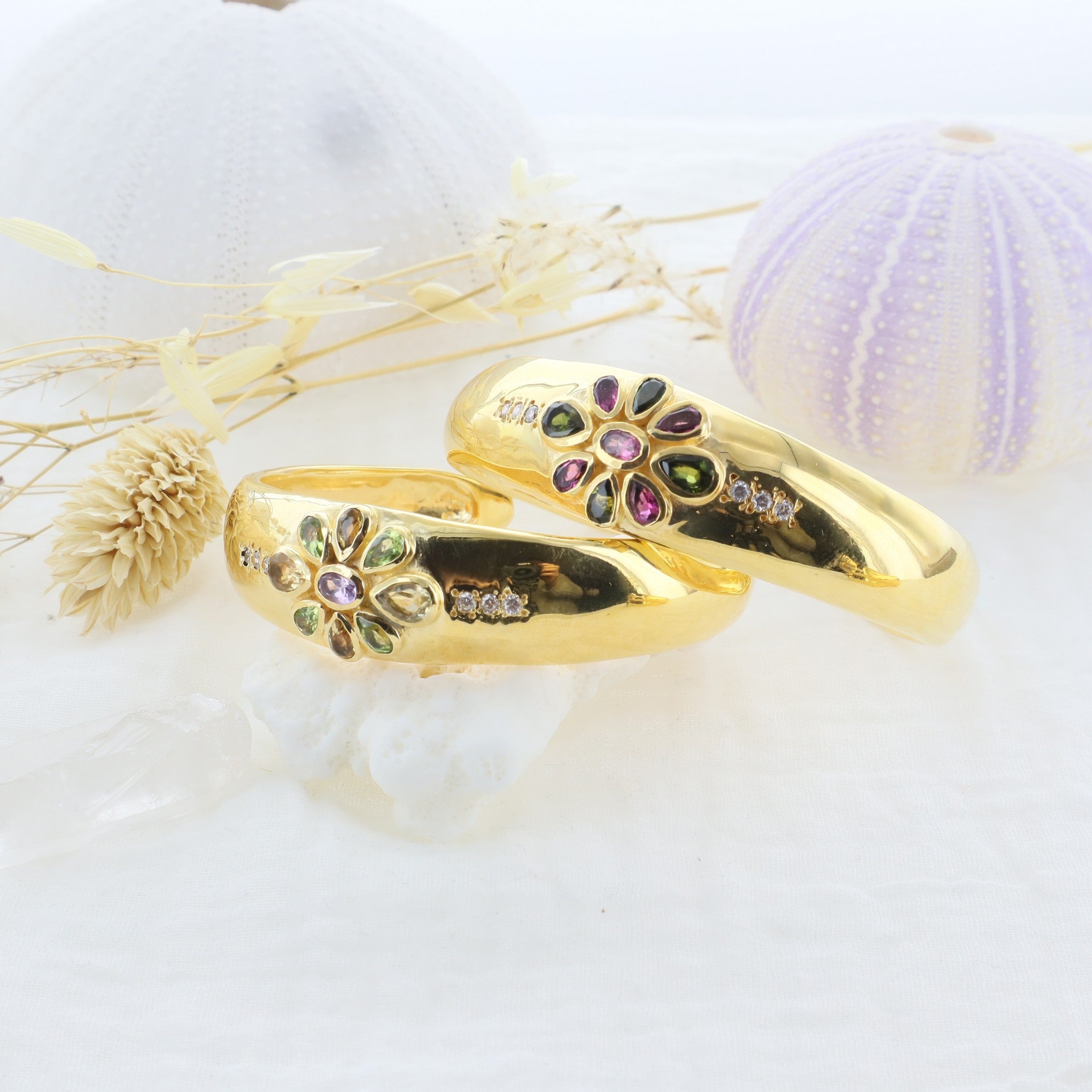 Leticia Ponti Lily manchette tourmaline ajustable plaqué or