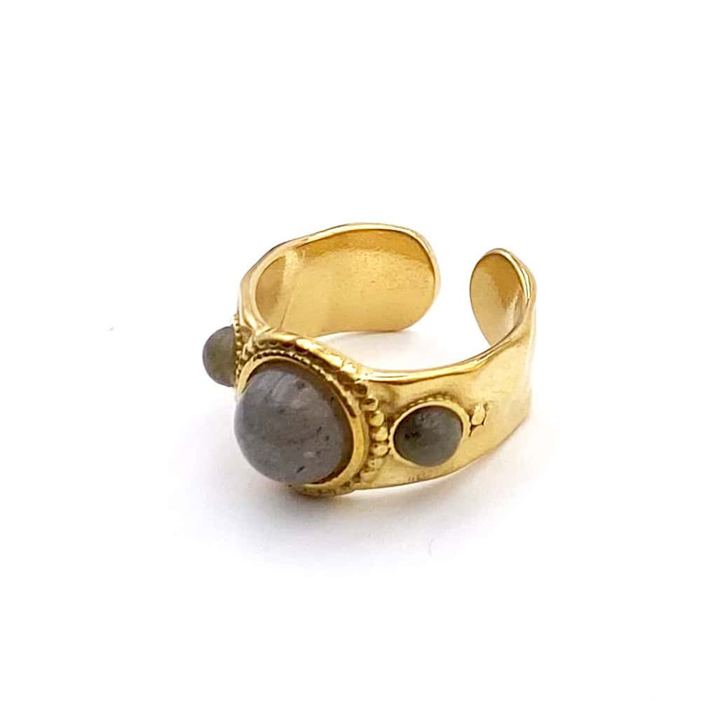 Hypnochic Bagues Bague Trio Acier Inoxydable Pierre