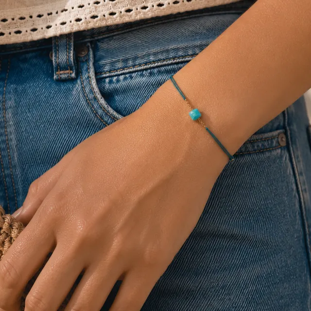 Ô PLUM Amazonite bracelet cordon réglable enfant adulte