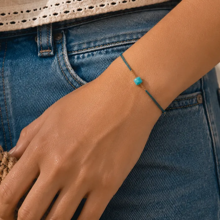 Ô PLUM Amazonite bracelet cordon réglable enfant adulte