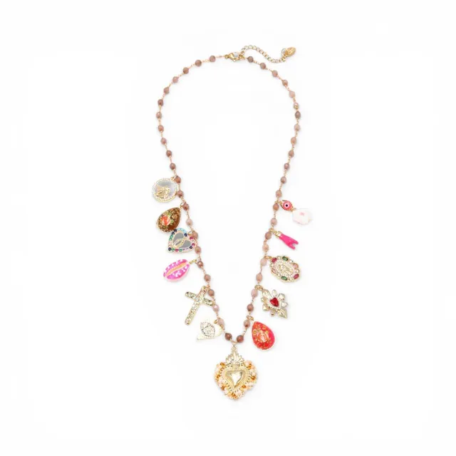Hypnochic Ex Voto Sacré Charms Rosario collier multicolore doré