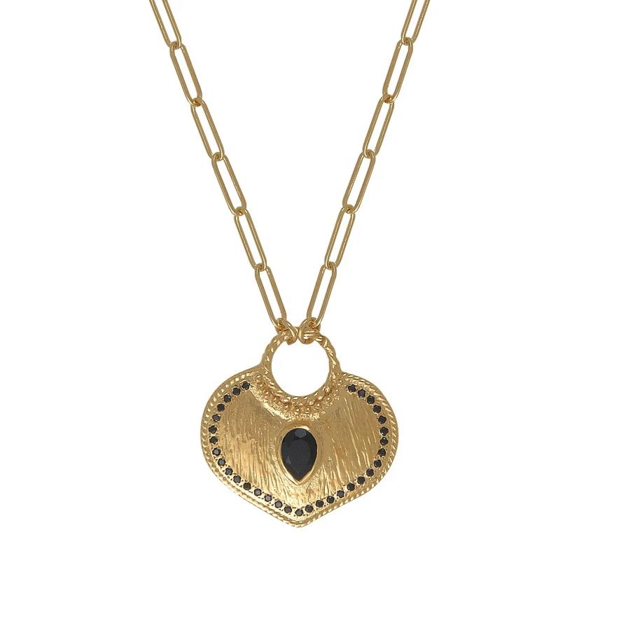 Leticia Ponti True Love Onyx collier goutte 42 cm