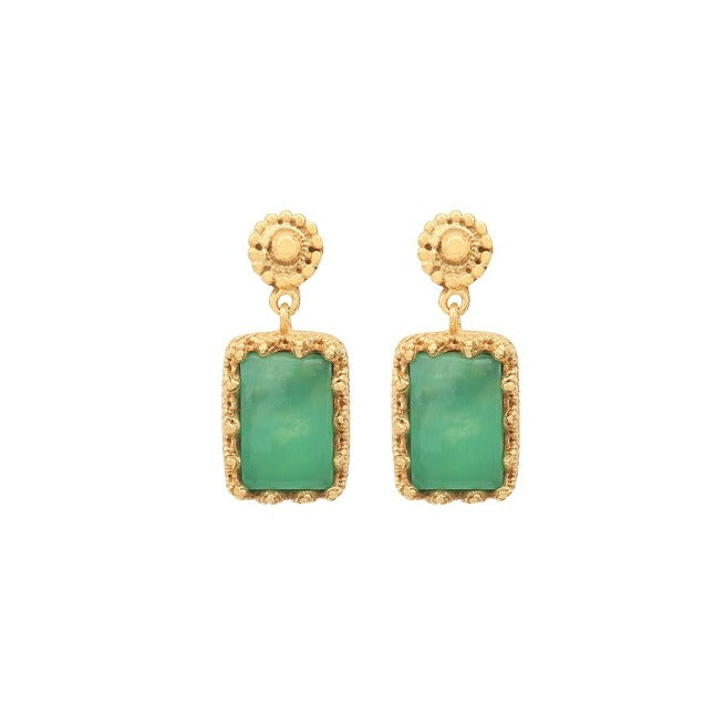 Leticia Ponti Maëlle boucles chrysoprase plaqué or
