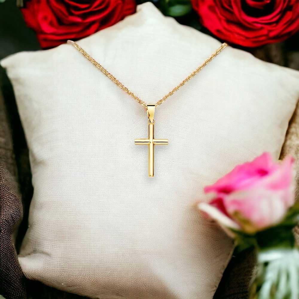 L'Atelier d'Azur Médaille Croix or jaune 18 carats 1,6 cm