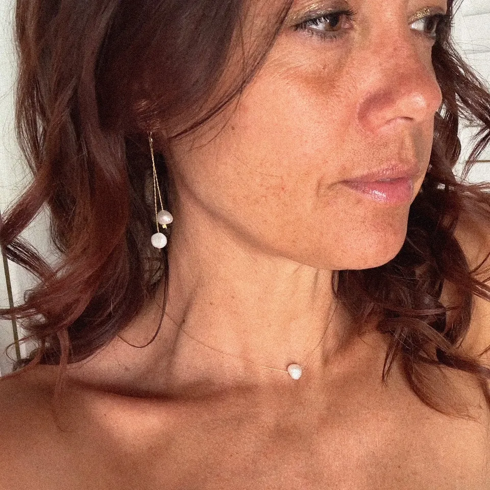 MAD SO CREATION Perla boucles perles eau douce 6 cm