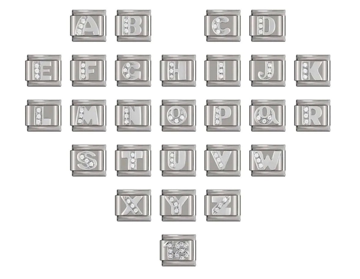 Les Ailes de Gloria Lettres Strassé charm breloque