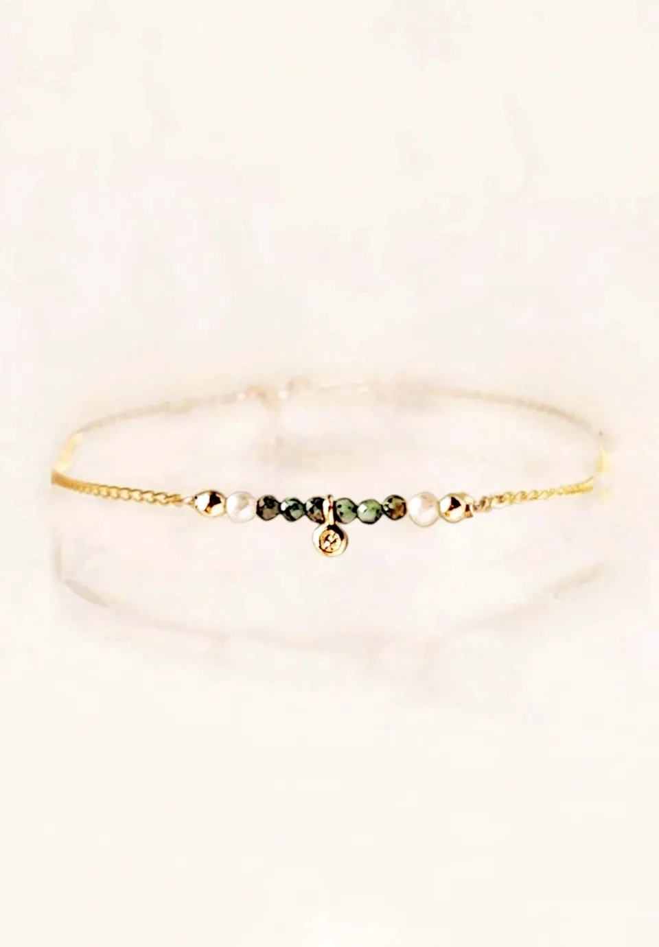 Ô PLUM Bracelet Turquoises Zircon plaqué or turquoise