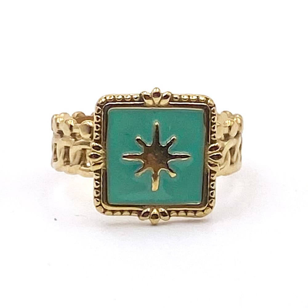 Hypnochic Émi Bague Acier Inoxydable Pierre Femme