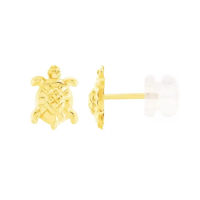 L'Atelier d'Azur Boucles Puces Tortue Or Jaune Enfant Fille