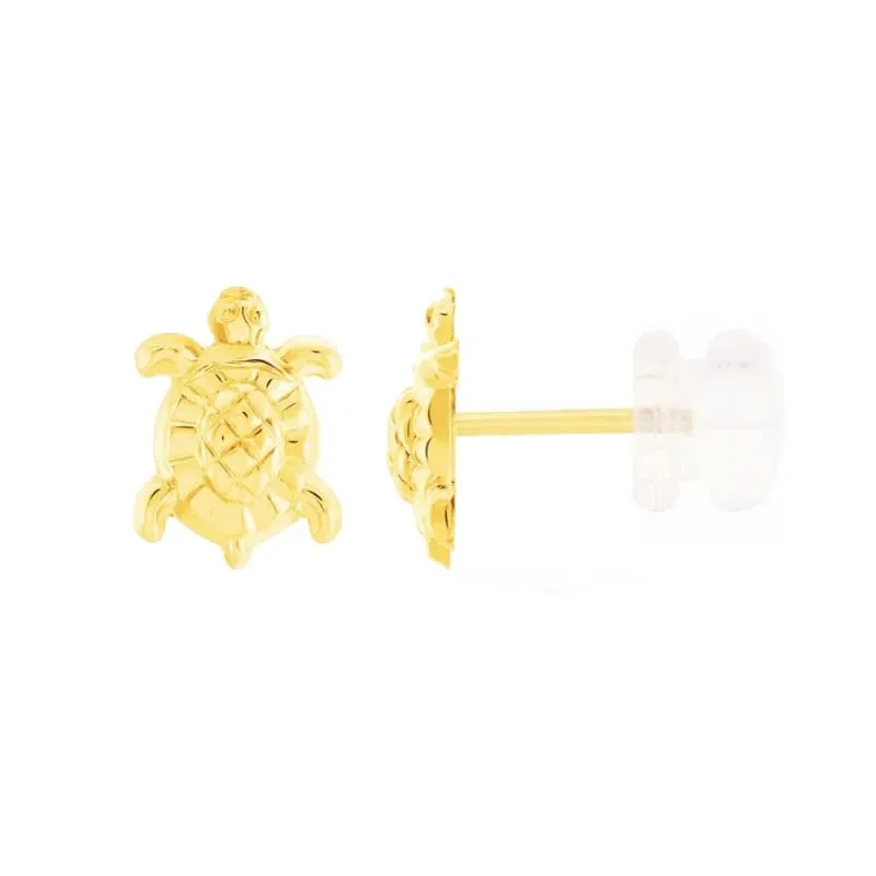 L'Atelier d'Azur Boucles Puces Tortue Or Jaune Enfant Fille