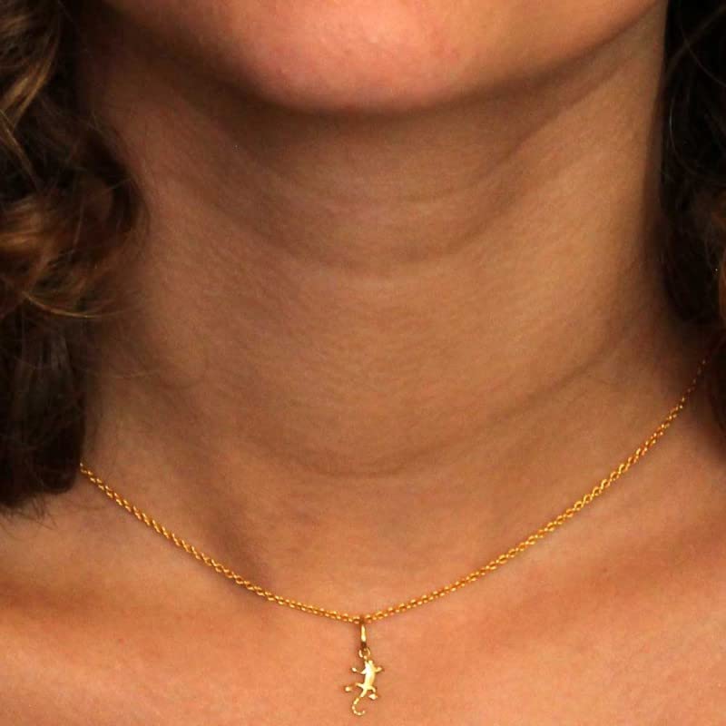 L'Atelier d'Azur Collier Salamandre or jaune 45 cm