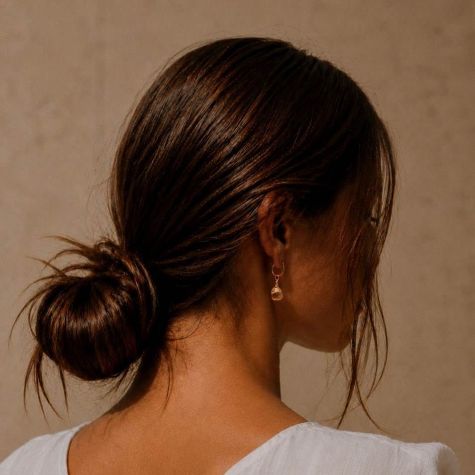 Ô PLUM Amy boucles d’oreilles citrine plaqué or