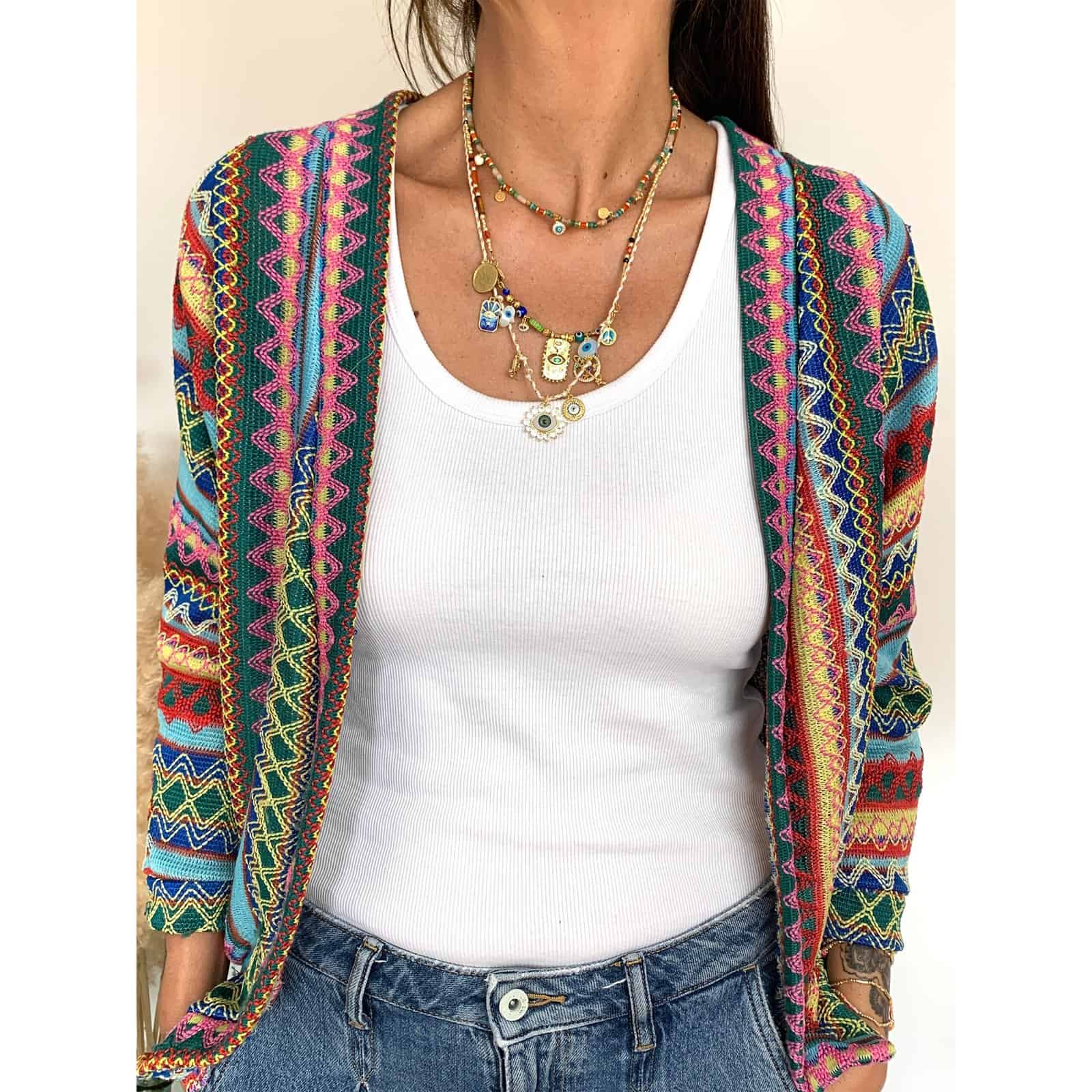 HYPNOCHIC Occhi collier fantaisie 3 rangs perles