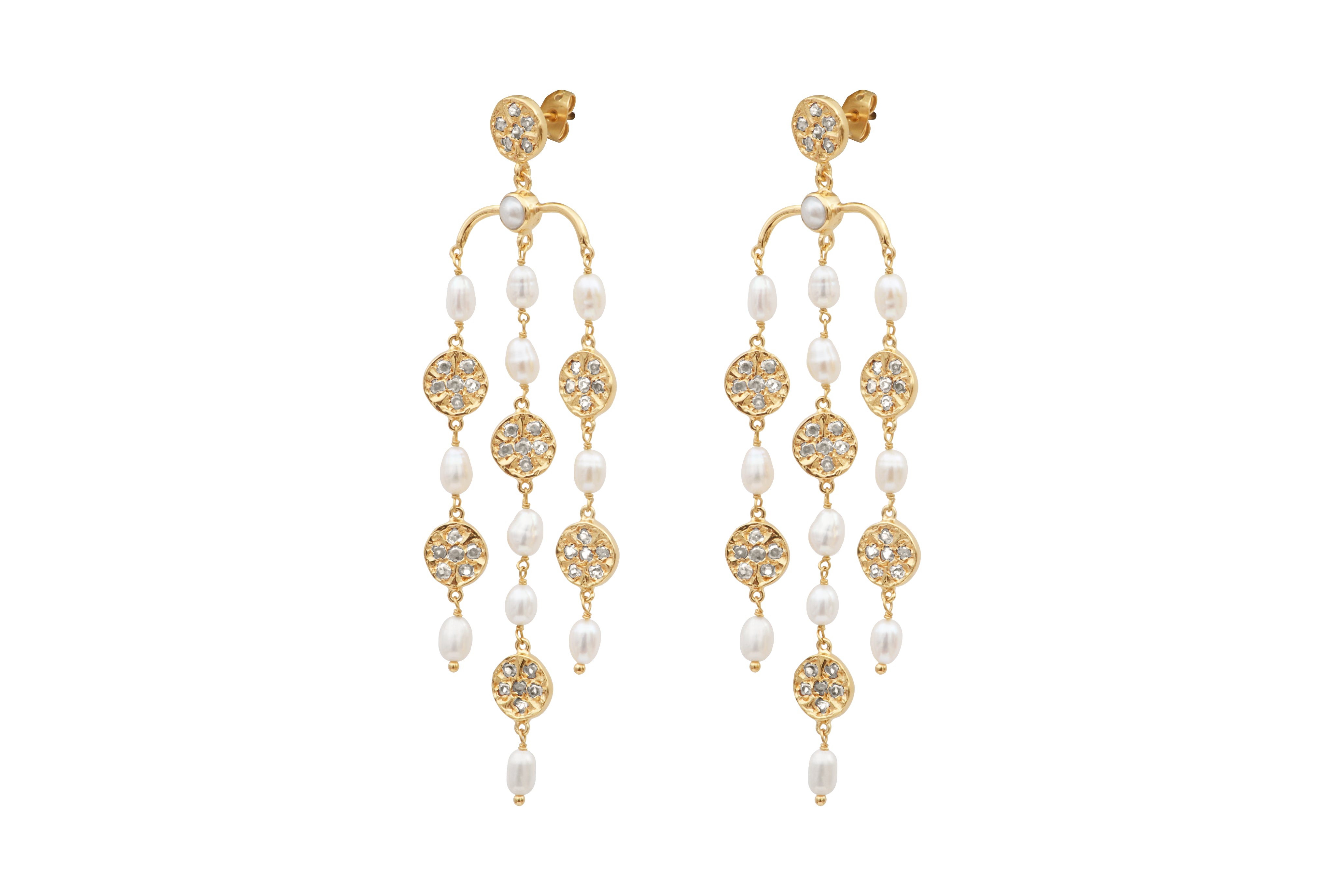 Leticia Ponti Gina XL boucles iolite perle plaqué or