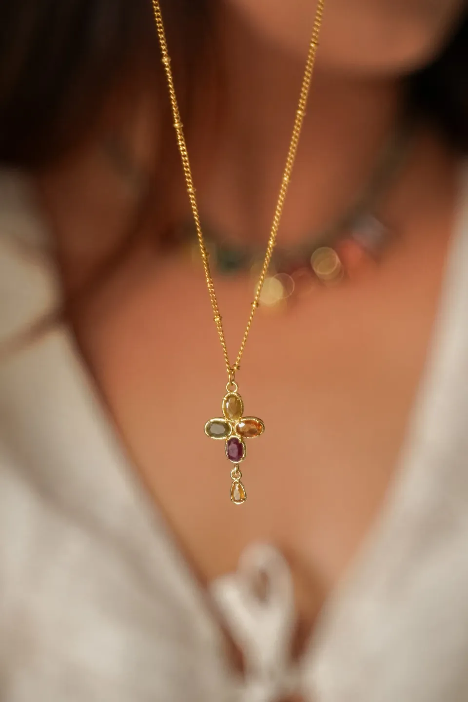 Pachanana Cruz collier acier inoxydable anti-allergène