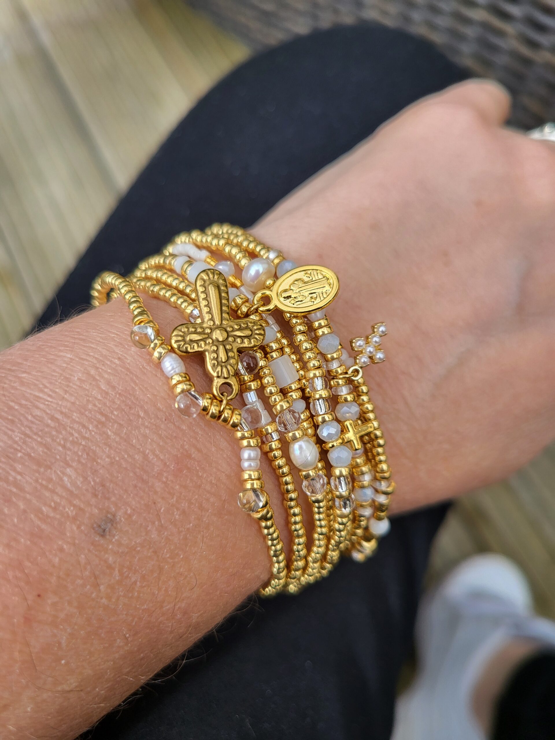 Les Ailes de Gloria Sand Divine bracelet multirangs femme