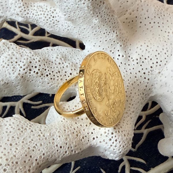 Le P’tit Franc Conquête de l’Espace bague pièce 10 francs plaqué argent