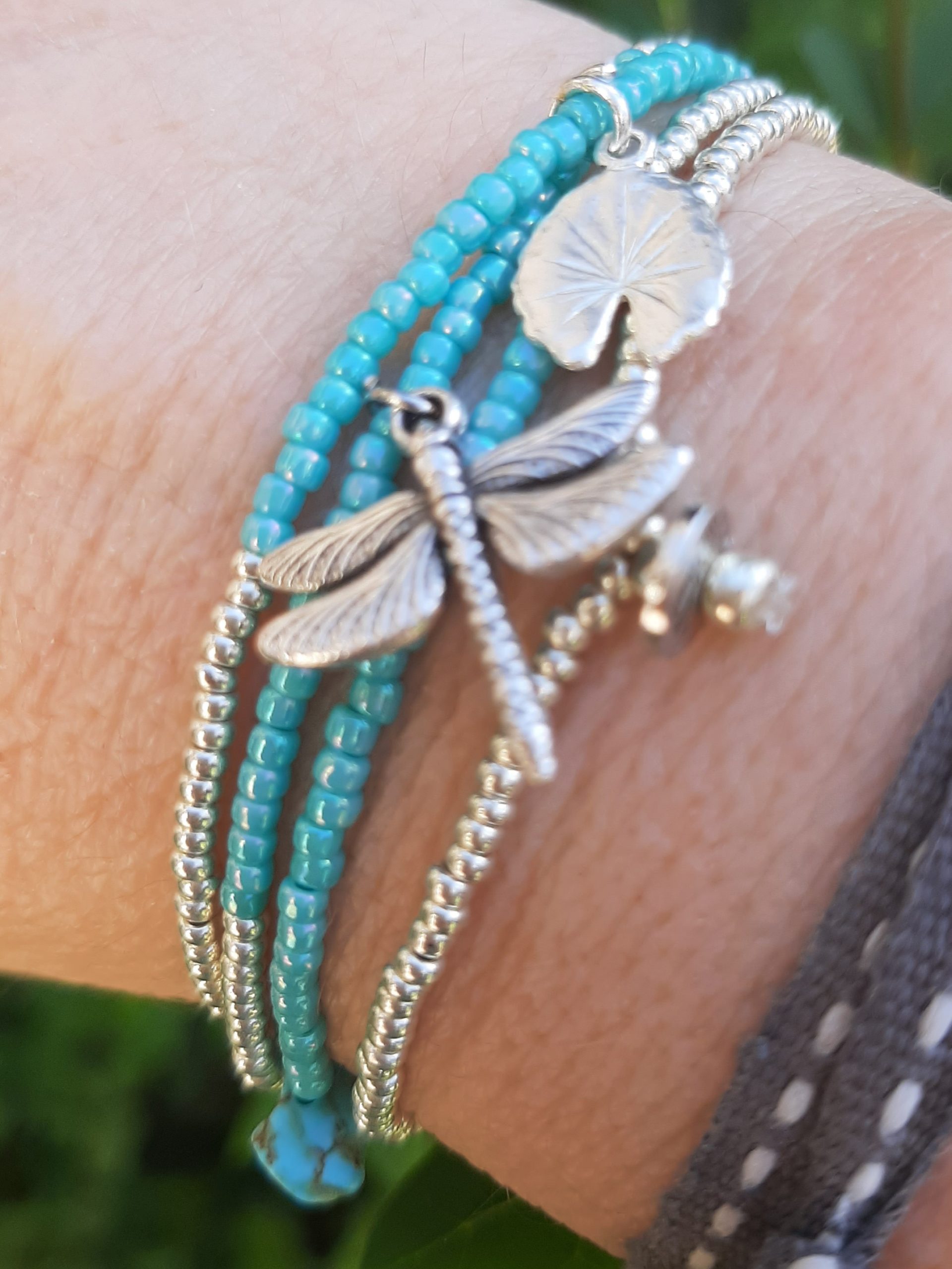 Les Ailes de Gloria Dragonfly bracelet multirangs femme fantaisie