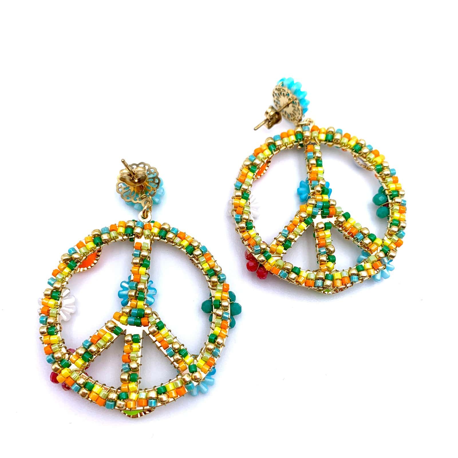 Hypnochic Baby Peace Flower boucles pendantes Miyuki 4 cm