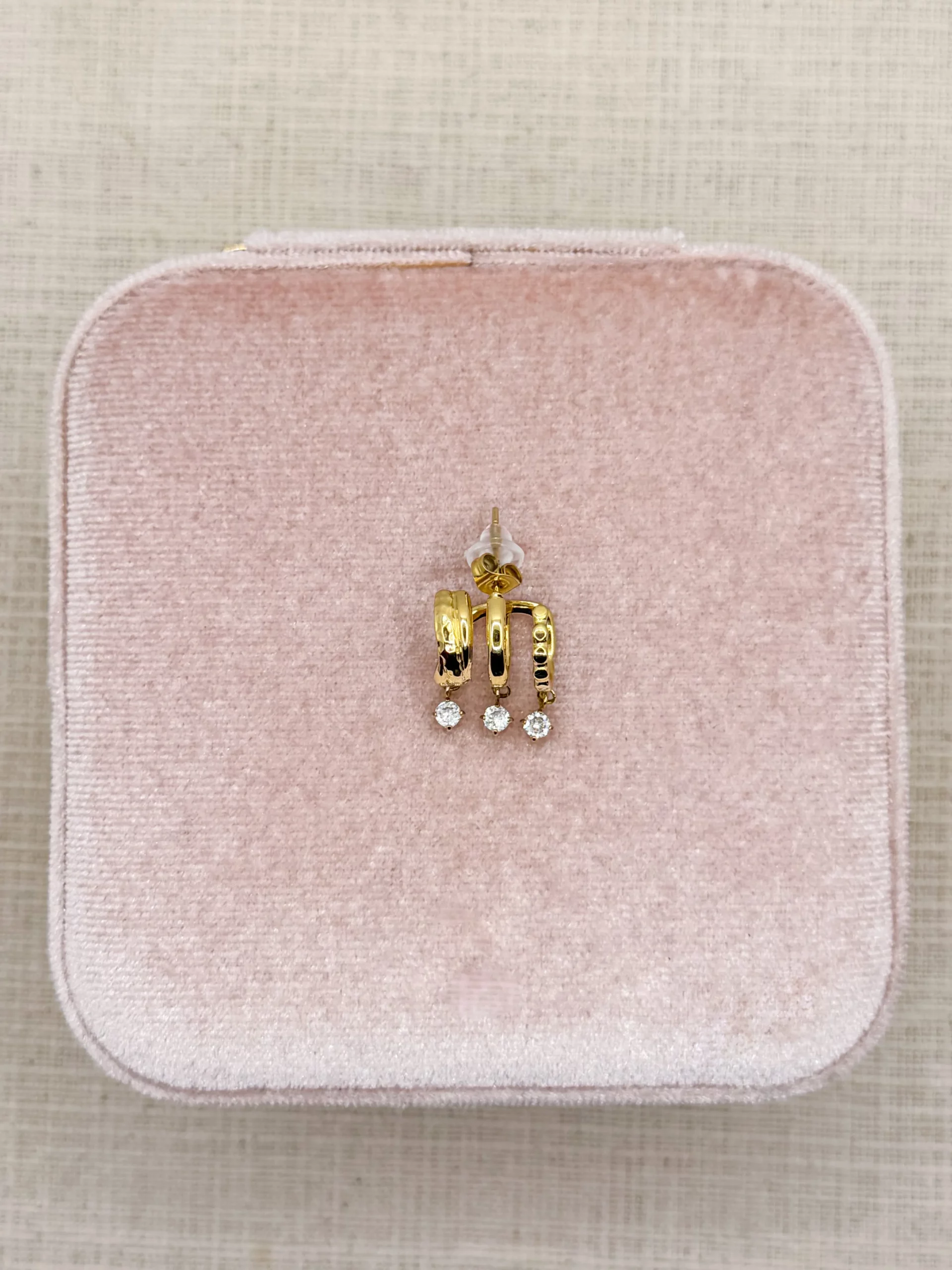 Pachanana effet 3 trous boucles d'oreilles acier inoxydable