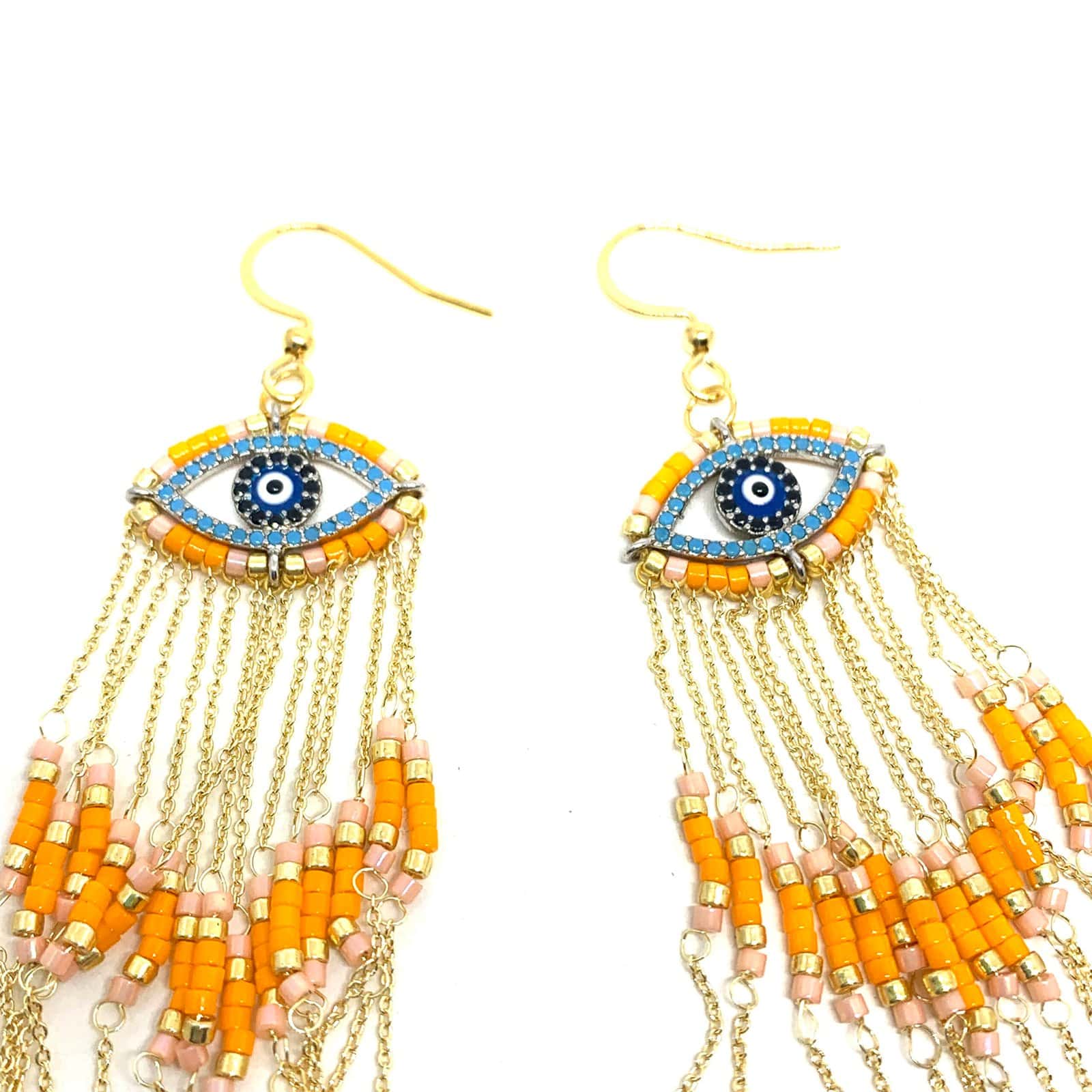 Hypnochic Satis Boucles d'Oreilles Dorées Œil Nacre