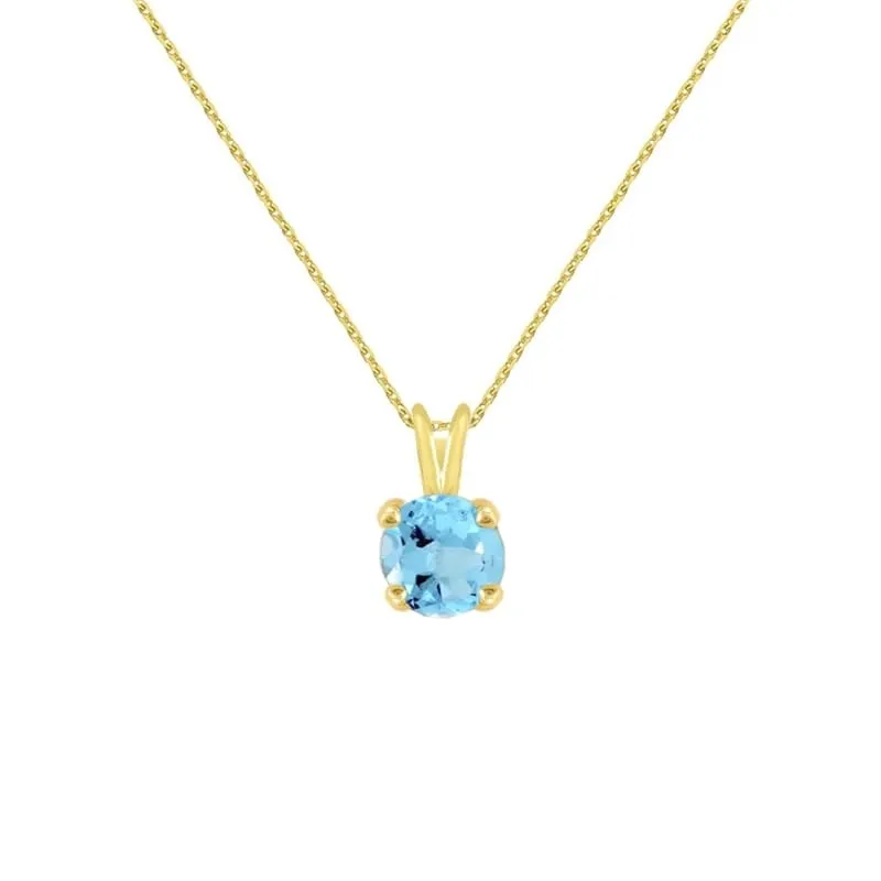L'Atelier d'Azur collier or jaune topaze bleue ronde femme