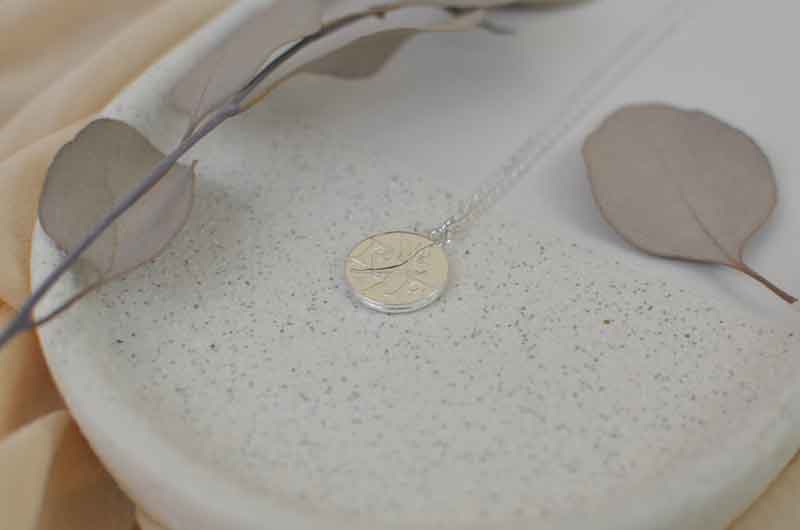 Le P'tit Franc Ensemble et Libre collier double pendentif 50 cm