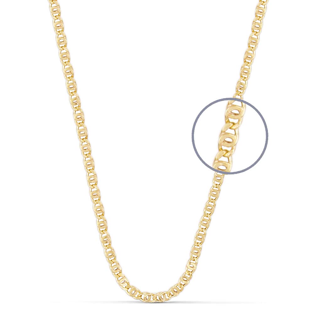 L'Atelier d'Azur Oeil de Tigre chaîne or jaune homme 60cm