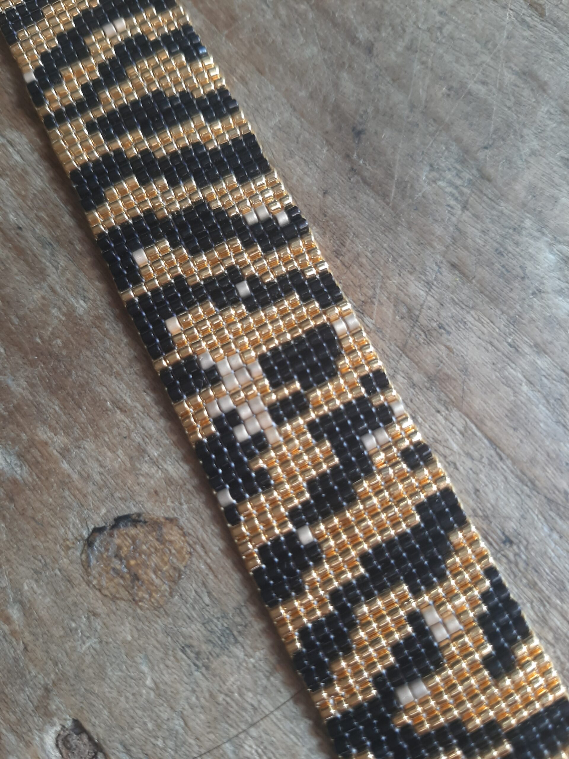 Les Ailes de Gloria Manchettes Zébra Golden Black manchette