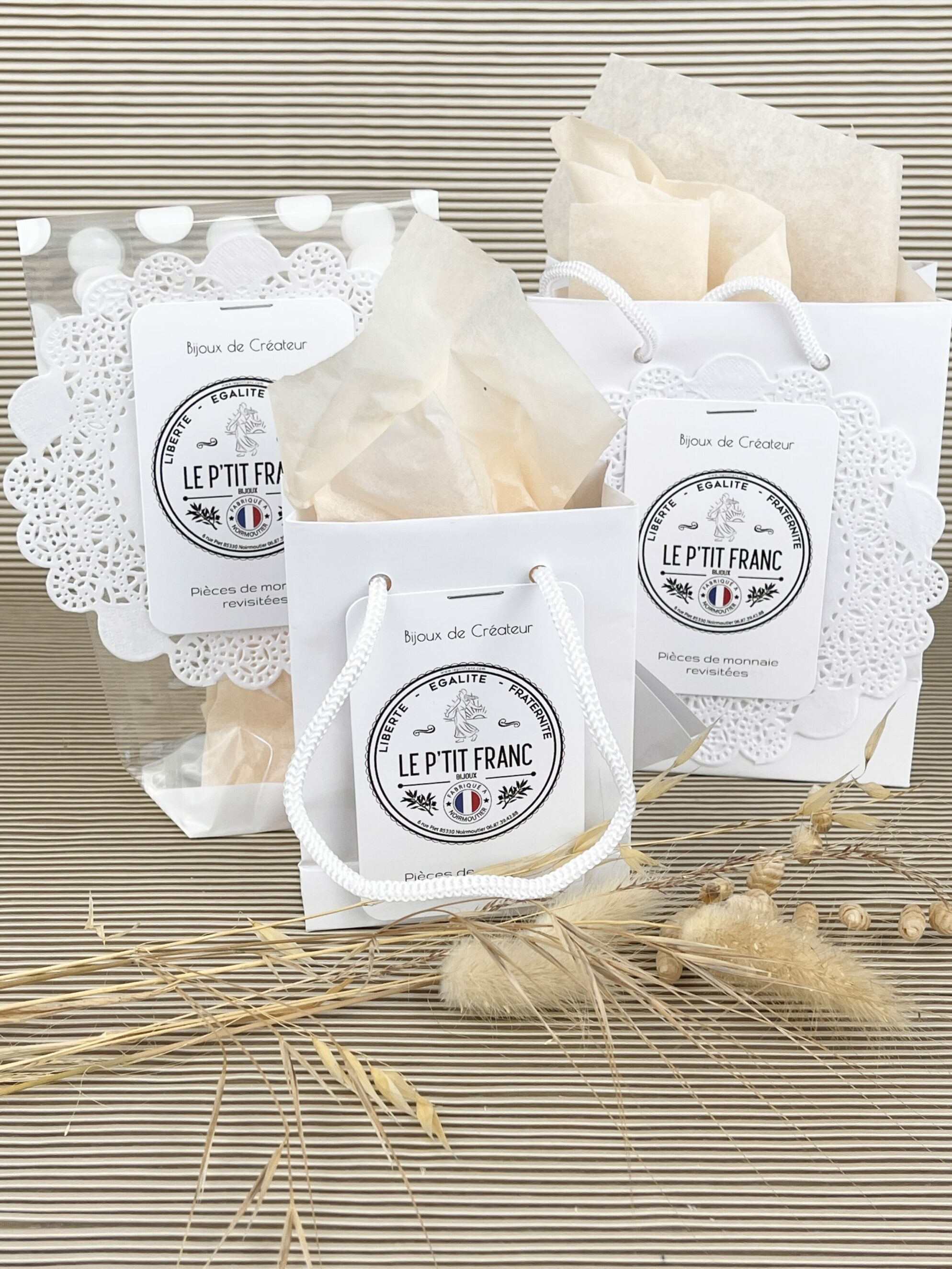 Le P'tit Franc Ensemble et Libre collier double pendentif 50 cm