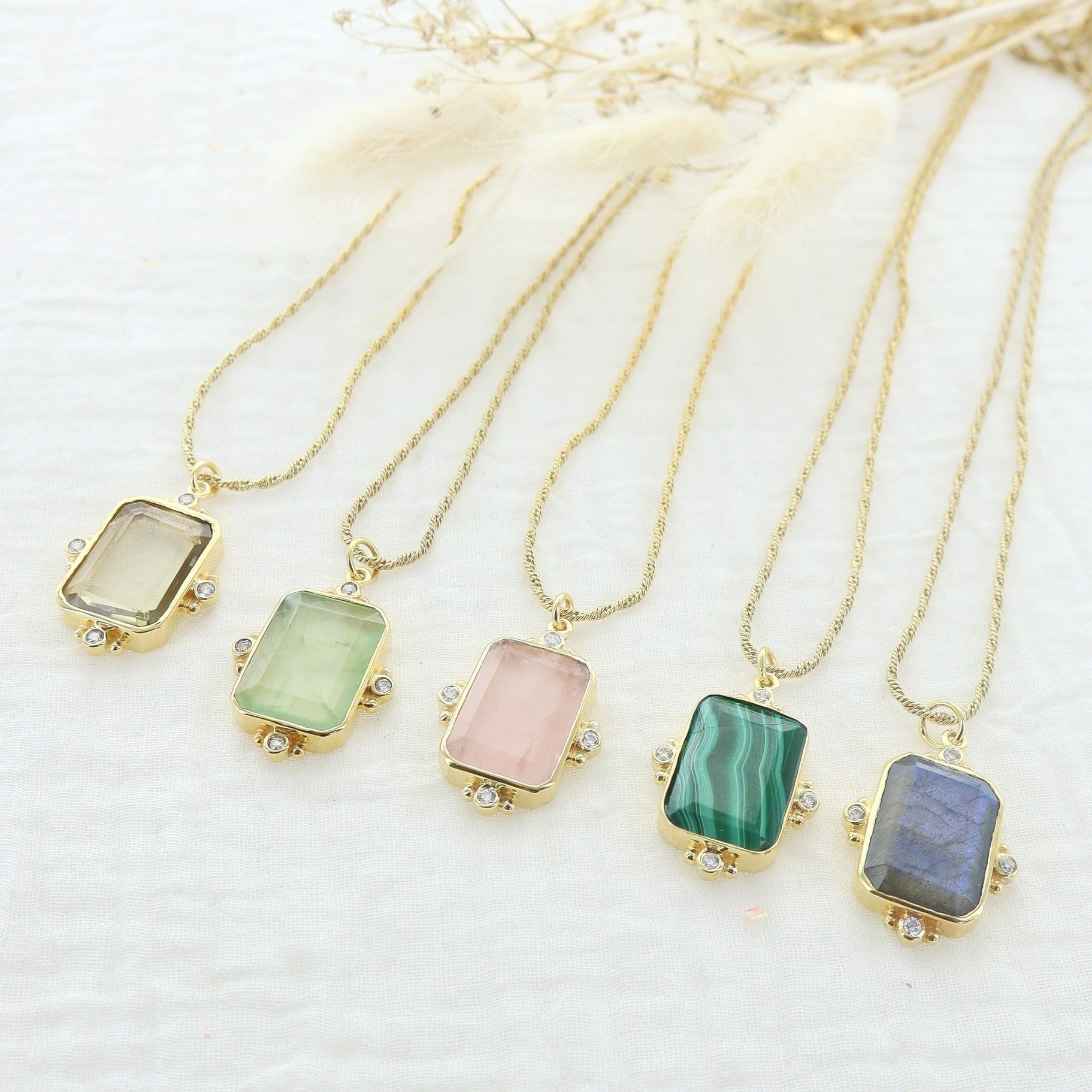 Leticia Ponti Norah collier quartz lemon 40cm plaqué or