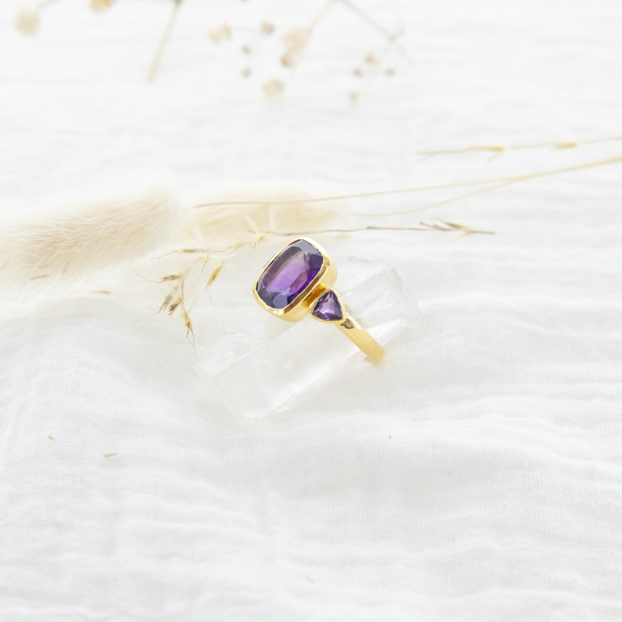 Leticia Ponti Lise bague rubis plaqué or ajustable