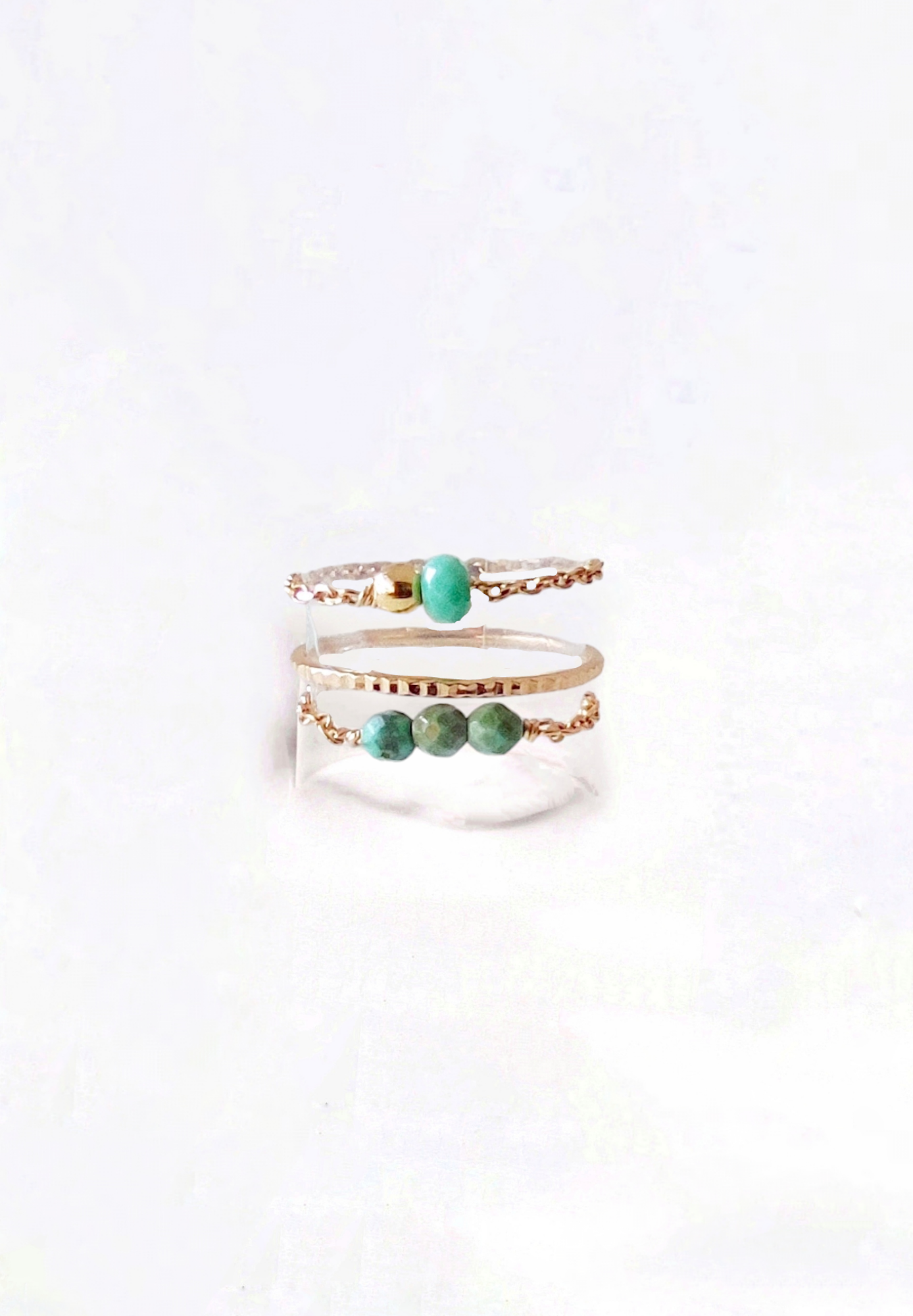 Ô Plum Janet bague chaîne turquoise plaqué or réglable